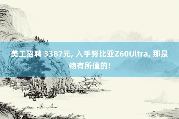 美工招聘 3387元, 入手努比亚Z60Ultra, 那是物有所值的!